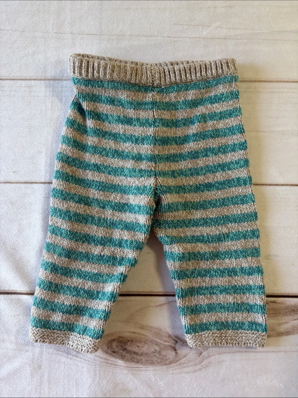 Tea Collection Mint Green Hooded Baby Sweater + Striped Knit Pants